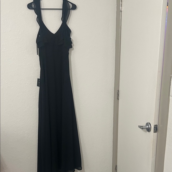 Lulu's Black Ruffle Maxi Dress - Picture 7 of 8